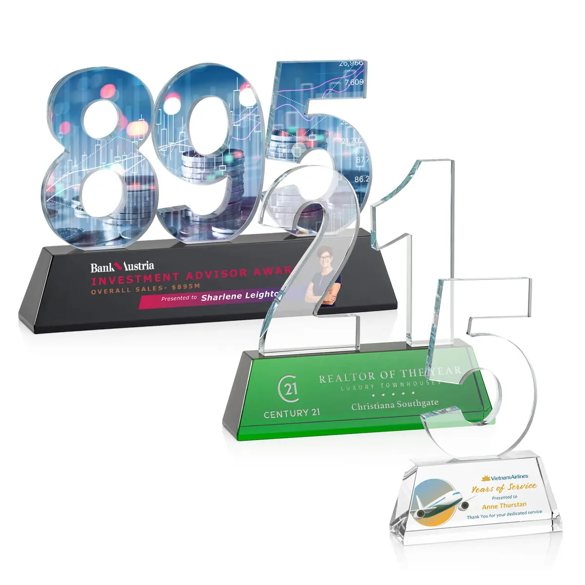 Milestone Optical Award OP-123 for premium years of service awards
