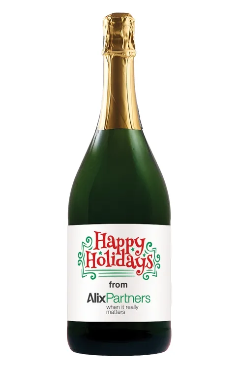 Labeled CA Champagne Sparkling White Wine 1.5L with Full-Color Custom Label