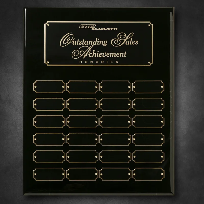 Black Piano Finish Perpetual Plaque 12" x 15"