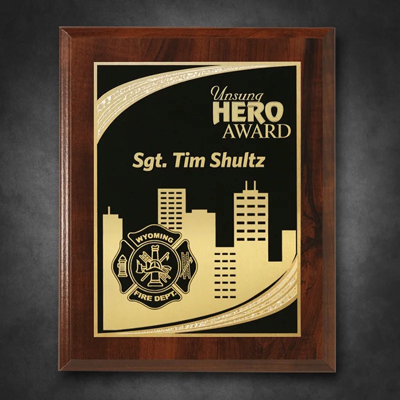 Econo Cherry Plaque 8" x 10" with Lasered Plate