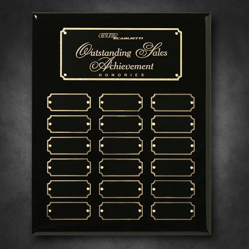 Black Piano Finish Perpetual Plaque 10-1/2" x 13"