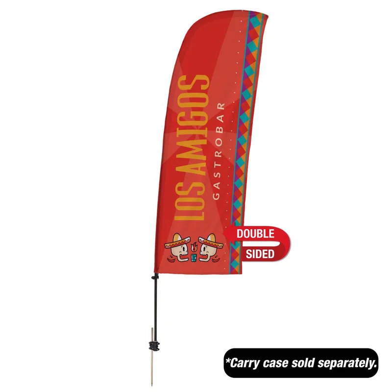 7.5' Value Blade Sail Sign Flag Kit Double-Sided Spike Base view 2