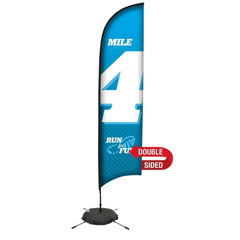 13' Premium Razor Sail Sign Flag, 2-Sided, Scissor Base view 2