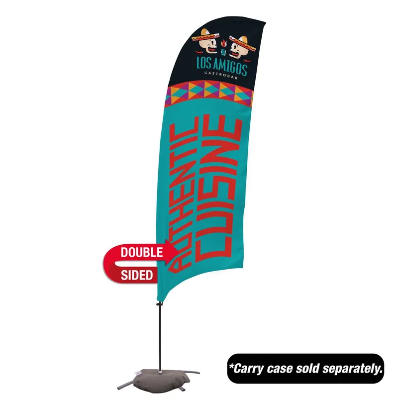 10.5' Value Razor Sail Sign Flag - 2-Sided with Cross Base view 2
