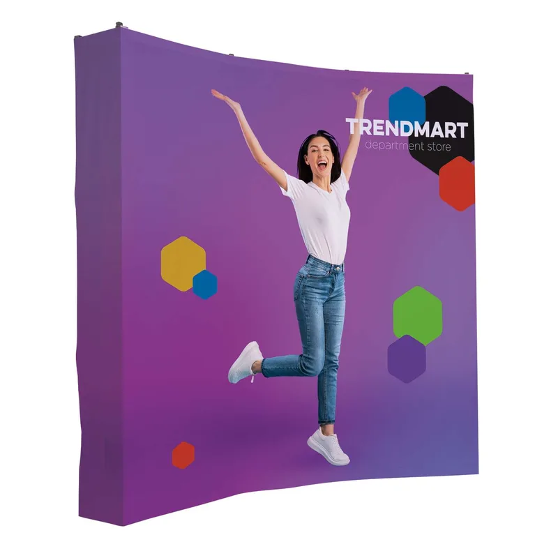 8' Curved Splash Floor Display Wrap Kit (Poly Knit) view 2