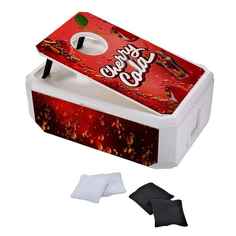 Cornhole Cooler with Imprint on Game Top and Sides view 2
