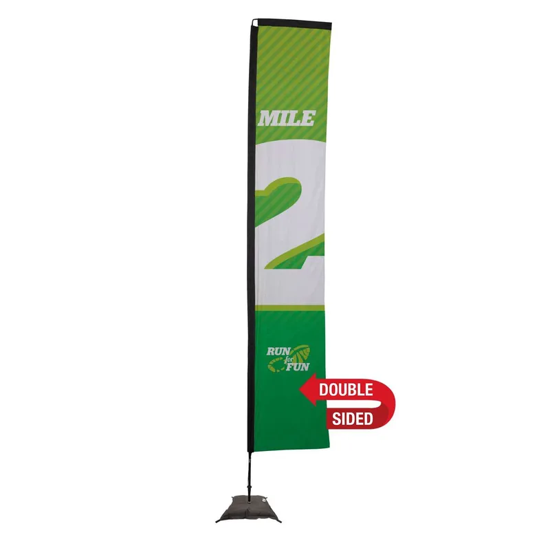 14.5' Premium Rectangle Sail Sign Flag 2-Sided, Scissor Base view 2