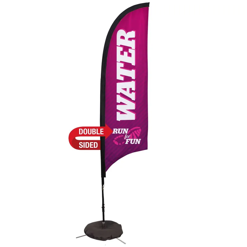 7' Premium Razor Sail Sign Flag, 2-Sided, Scissor Base view 2