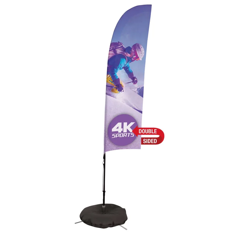 7' Streamline Blade Sail Sign Flag, 2-Sided, Scissor Base view 2