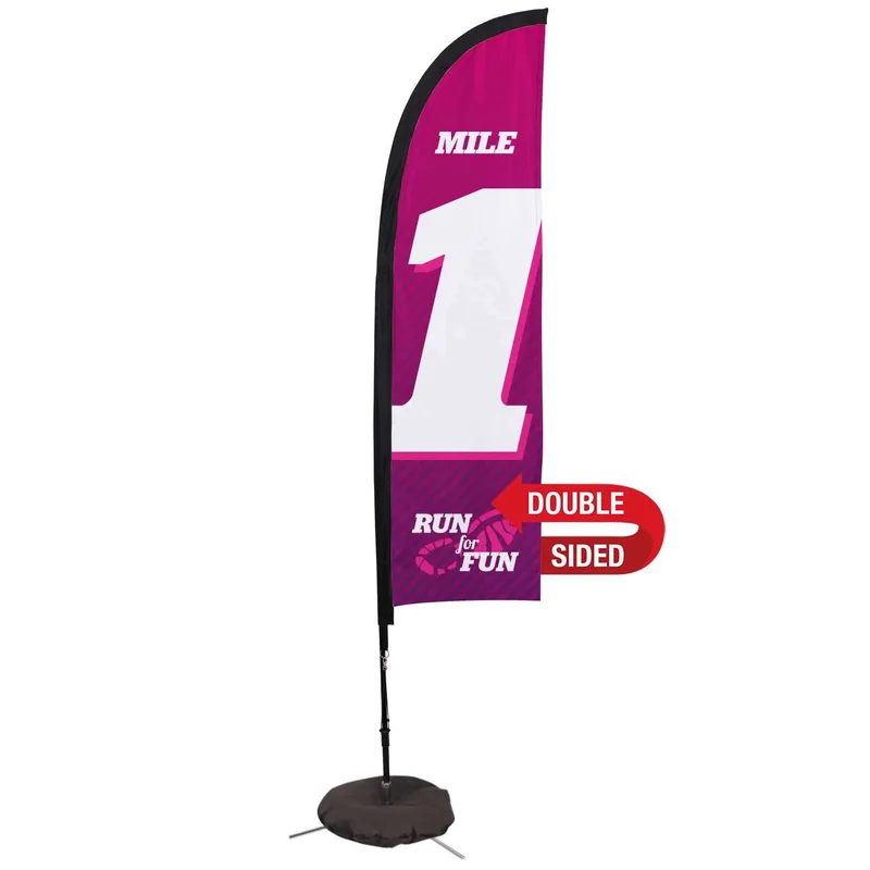 7' Premium Blade Sail Sign Flag, 2-Sided, Scissor Base view 2