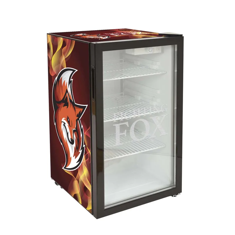 80L Large Countertop Fridge with Wrap and Door Glass Etching view 2