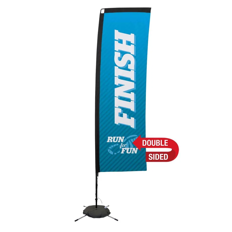 10' Premium Rectangle Sail Sign Flag, 2-Sided, Scissor Base view 2
