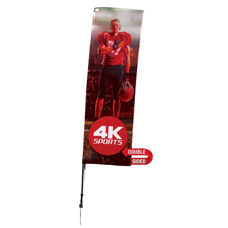 10' Streamline Rectangle Sail Sign Flag, 2-Sided, Spike view 2