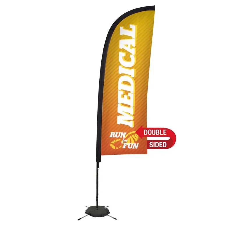 9' Premium Blade Sail Sign Flag, 2-Sided, Scissor Base view 2
