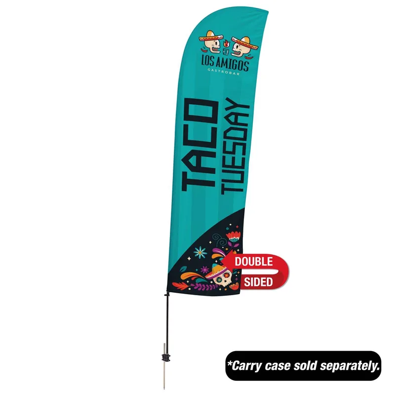 15' Value Blade Sail Sign Flag Kit Double-Sided Spike Base view 2