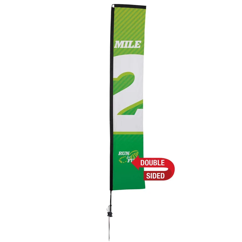 14.5' Premium Rectangle Sail Sign Flag 2-Sided, Ground Spike view 2