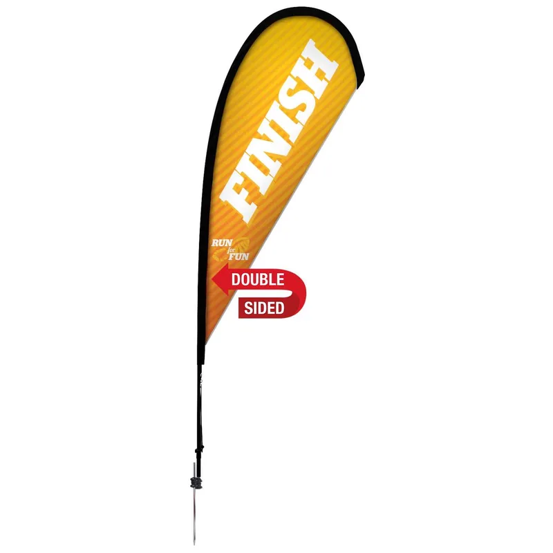 8' Premium Teardrop Sail Sign Flag, 2-Sided, Ground Spike view 2