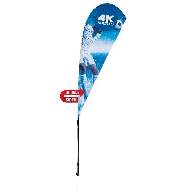 8' Streamline Teardrop Sail Sign Flag, 2-Sided, Ground Spike view 2