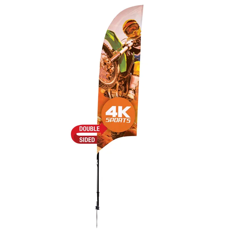 7' Streamline Razor Sail Sign Flag, 2-Sided, Ground Spike view 2