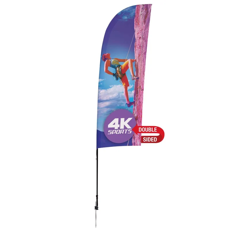 9' Streamline Blade Sail Sign Flag, 2-Sided, Ground Spike view 2