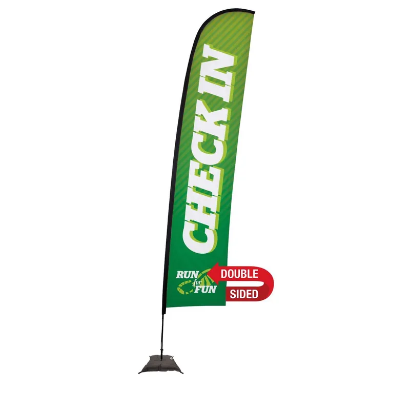 17' Premium Blade Sail Sign Flag, 2-Sided, Scissor Base view 2