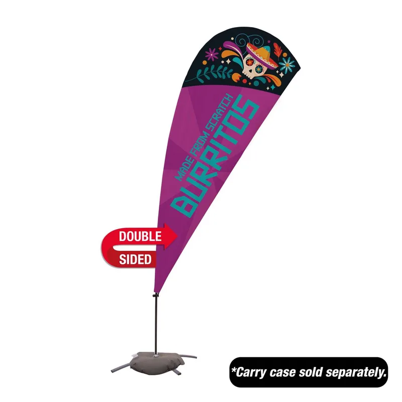 9.5' Value Teardrop Sail Sign Flag- 2-Sided with Cross Base view 2