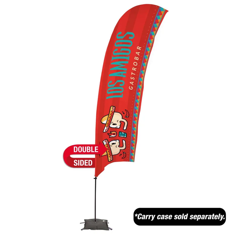 15' Value Razor Sail Sign Flag - 2-Sided with Cross Base view 2