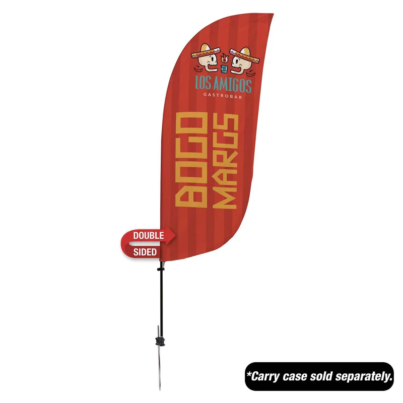 7.5' Value Feather Sail Sign Kit Double-Sided w/ Spike Base view 2