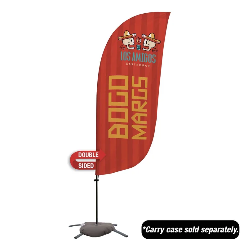 7.5' Value Feather Sail Sign Kit Double-Sided w/ Cross Base view 2