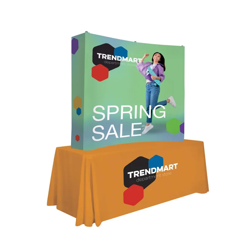 6' Curved Splash Tabletop Display Wrap Kit (Poly Knit) view 2