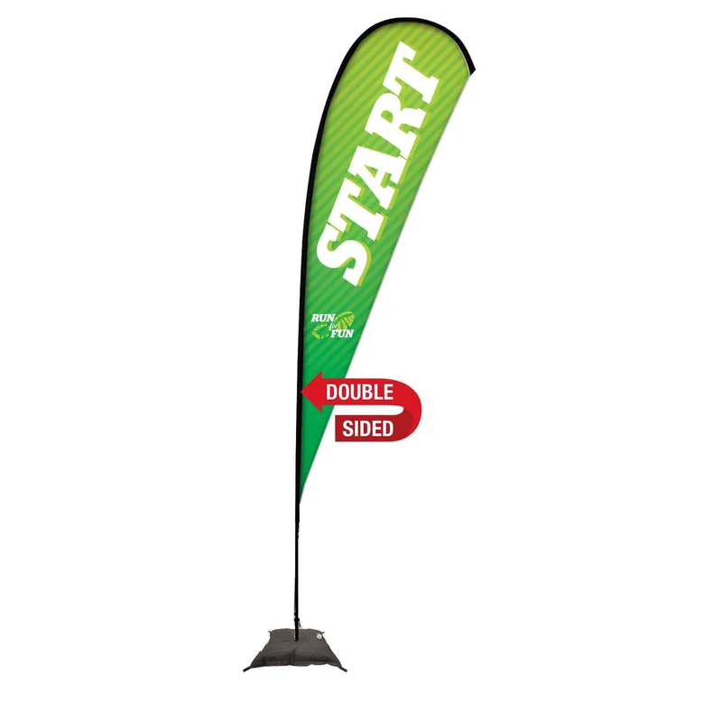 15' Premium Teardrop Sail Sign Flag, 2-Sided, Scissor Base view 2