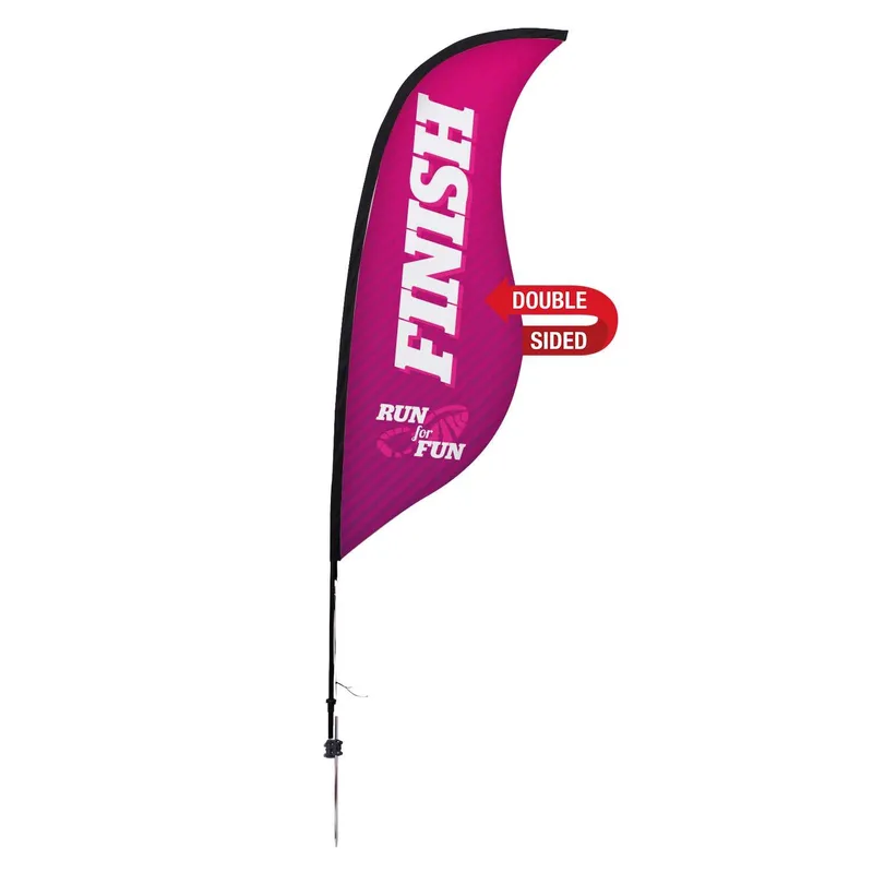 9' Premium Sabre Sail Sign Flag, 2-Sided, Ground Spike view 2