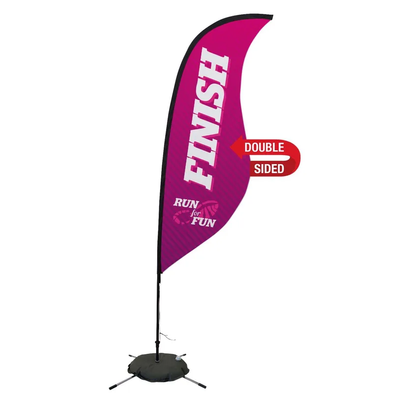 9' Premium Sabre Sail Sign Flag, 2-Sided, Scissor Base view 2