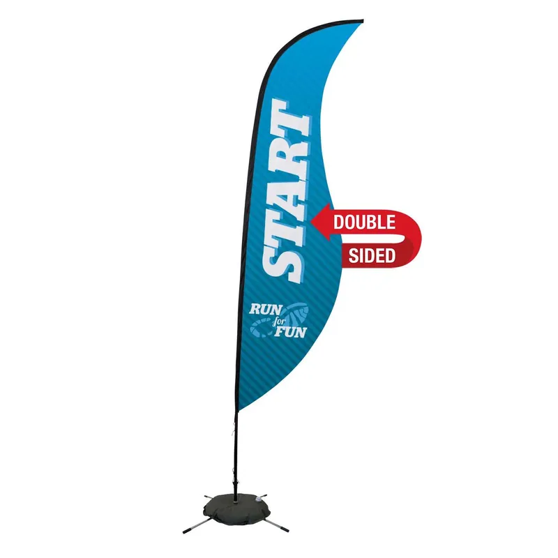13' Premium Sabre Sail Sign Flag, 2-Sided, Scissor Base view 2