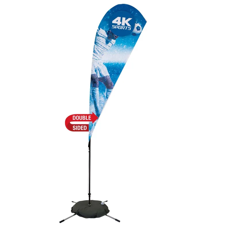 8' Streamline Teardrop Sail Sign Flag, 2-Sided, Scissor Base view 2