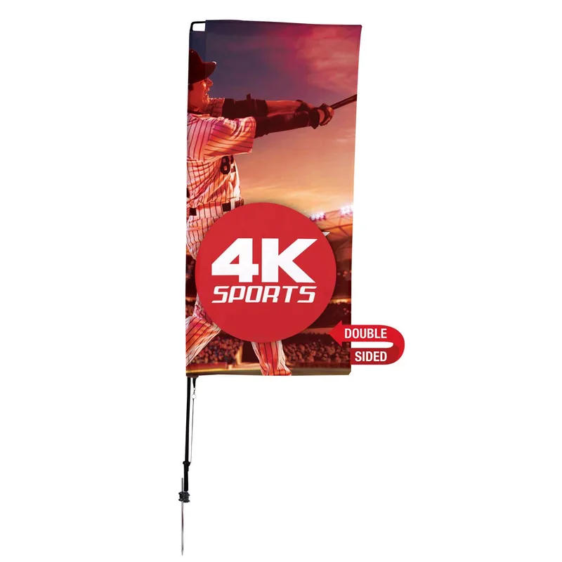 7' Streamline Rectangle Sail Sign Flag, 2-Sided, Spike view 2