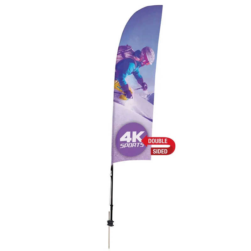 7' Streamline Blade Sail Sign Flag, 2-Sided, Ground Spike view 2