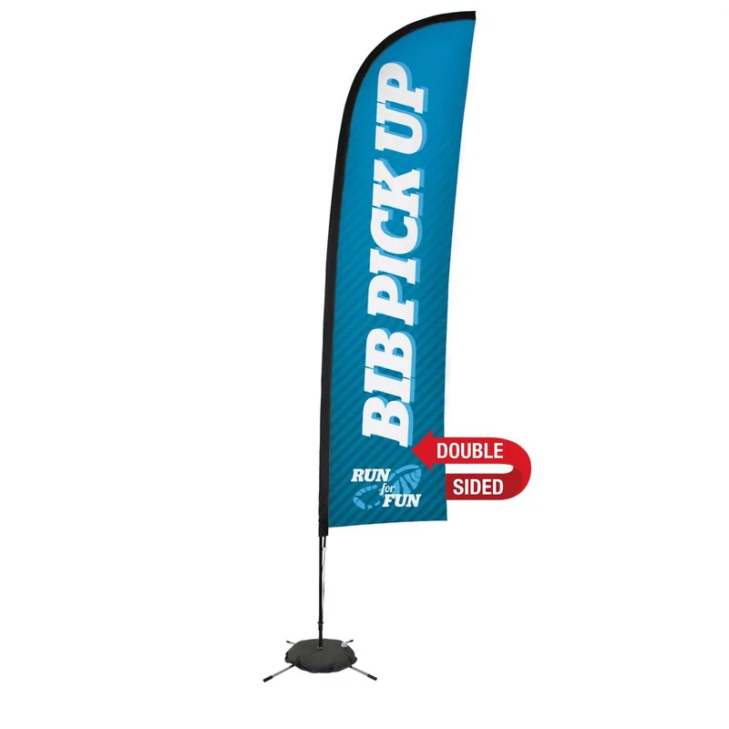 13' Premium Blade Sail Sign Flag, 2-Sided, Scissor Base view 2