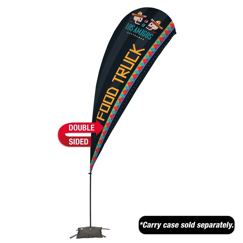 13' Value Teardrop Sail Sign Flag - 2-Sided with Cross Base view 2