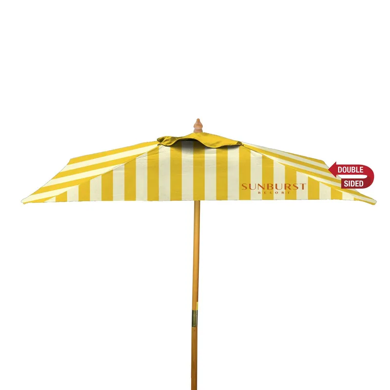 8' Square Wood Market Umbrella Double-Sided Dye Sub Kit view 2