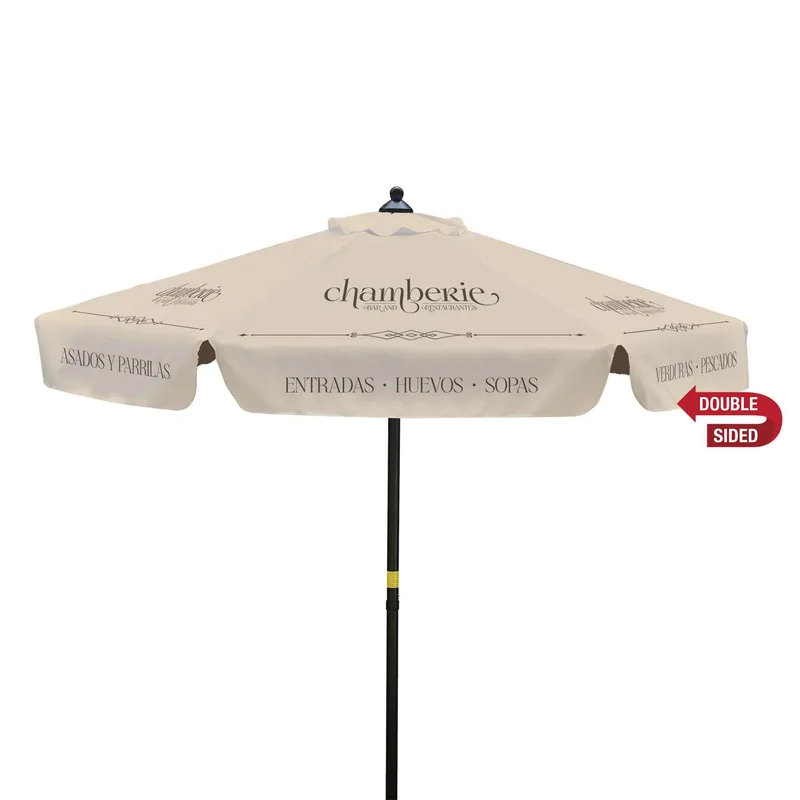 7' Steel Market Umbrella Double-Sided Dye Sub Kit w/ Valance view 2