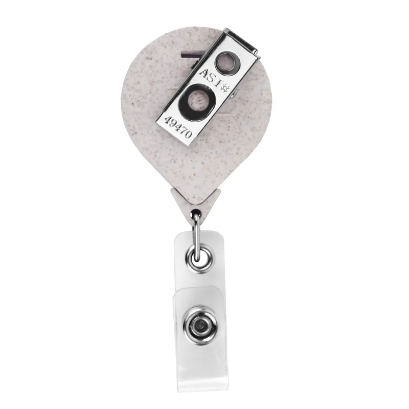 Wheat Straw JUMBO Round Retractable Badge Reel view 2