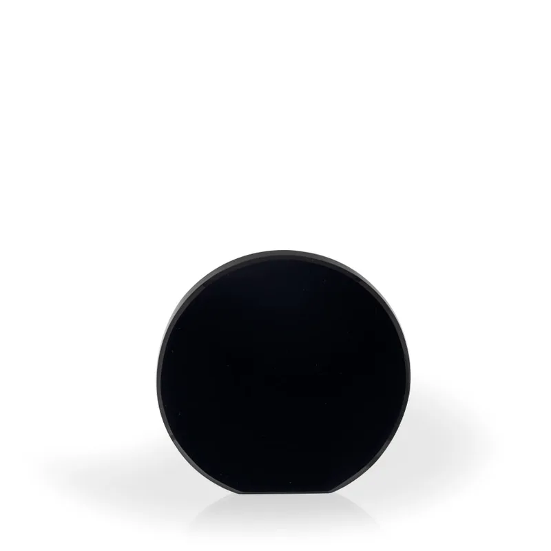 Brielle Black Crystal Beveled Circle with Flat Bottom, Small - UV Printed view 2
