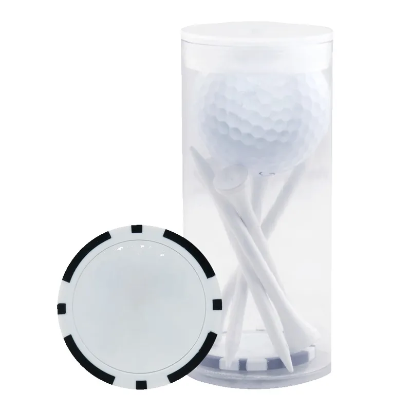 1 Ball & 5 Tee Tube w/ Poker Chip view 3