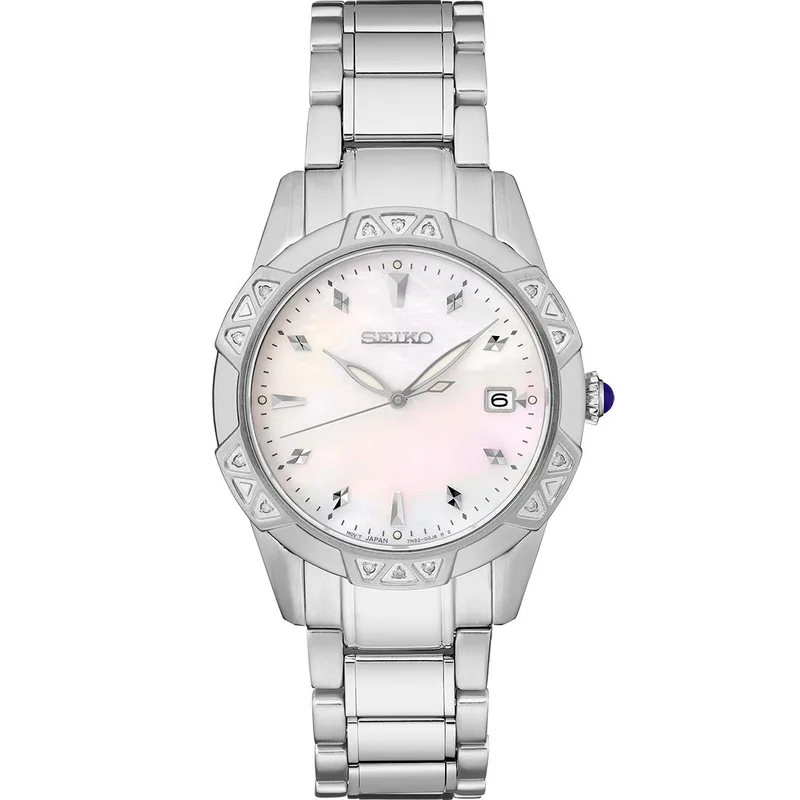 Seiko Watch Diamonds Ss Quartz Mop Dial