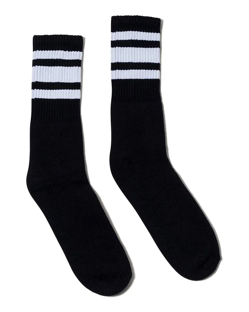 SOCCO USA-Made Striped Crew Socks view 2