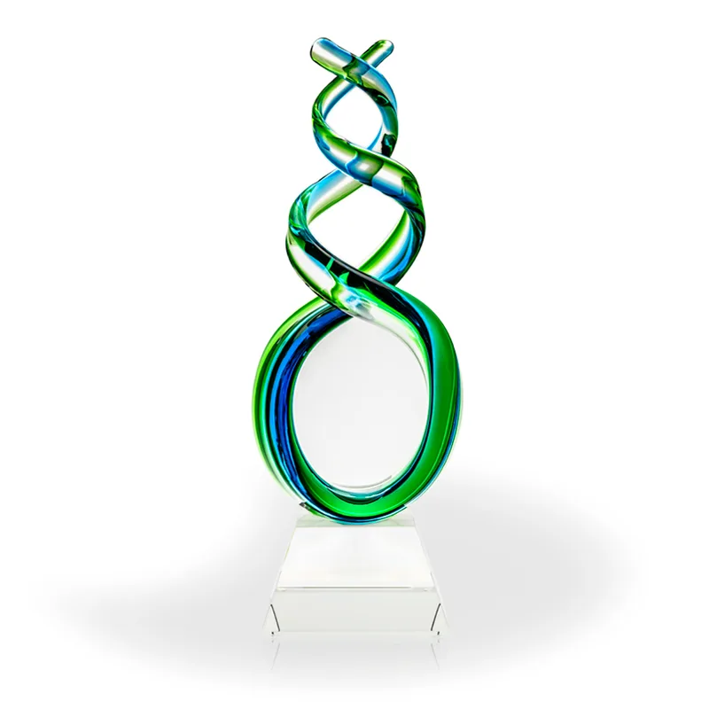 Elizabeth Art Glass Award - Clear Pyramid Base view 2