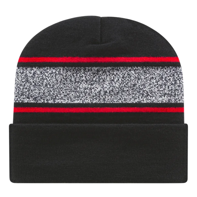 Variegated Striped Knit Cap with Cuff view 2