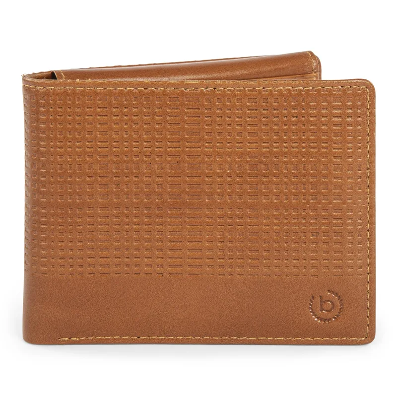 Bugatti Debossed Collection- Cognac Flip Up Wallet-Leather