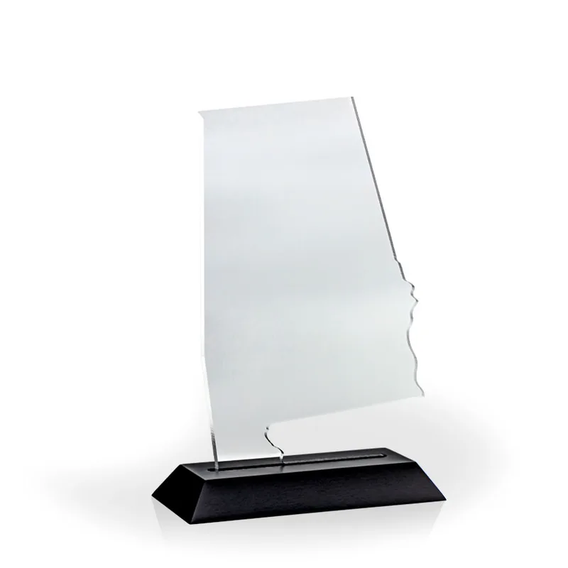 Alabama Award with Black Wood Base - Engraved view 2
